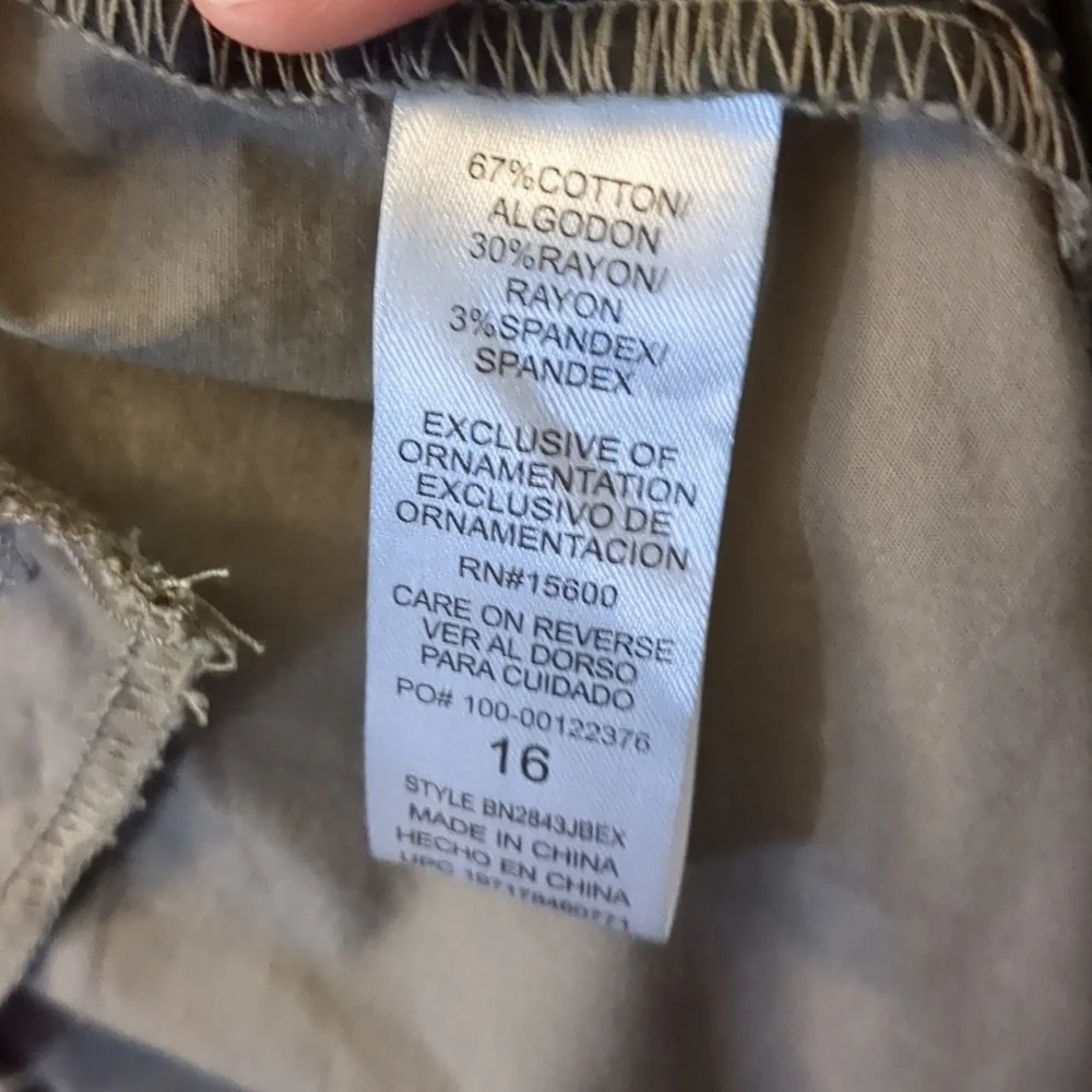 Democracy ab technology skyrise poplin green cargo pants size 16 - Picture 7 of 8